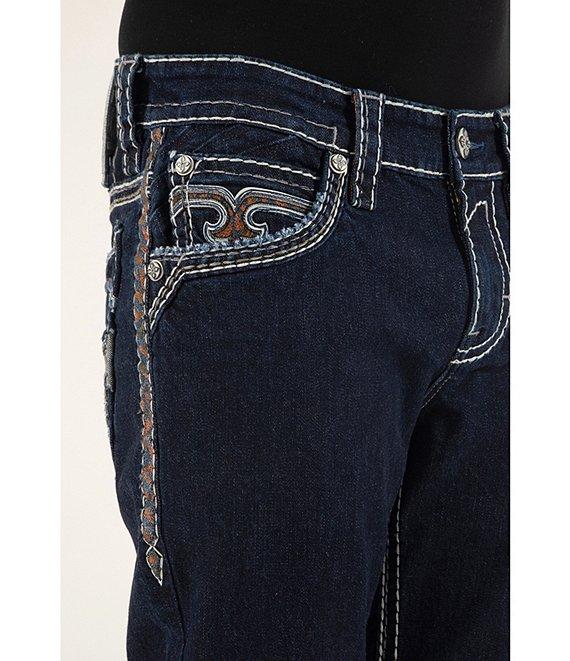 Rock Revival Isaiah Straight Leg Fleur De Lis Pocket Jeans Product Image