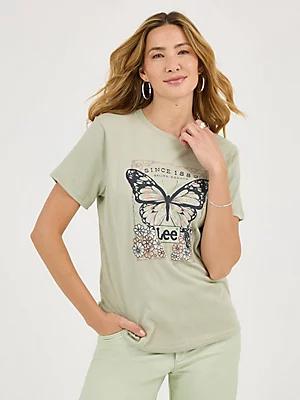 Women's Floral Butterfly Graphic Tee | Women's Tops & Tees | Lee® Product Image