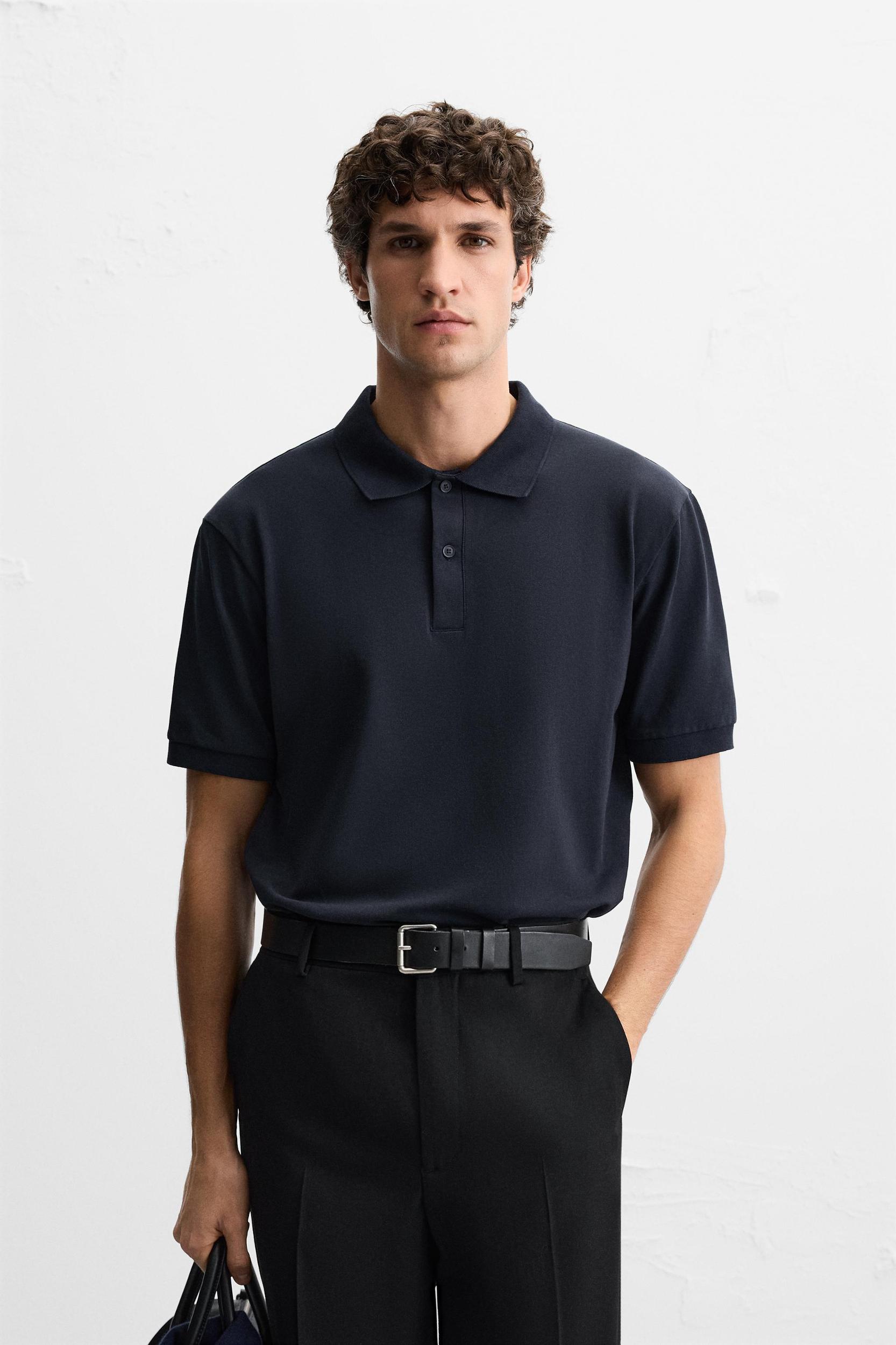 BASIC TEXTURED WEAVE PIQUÉ POLO Product Image