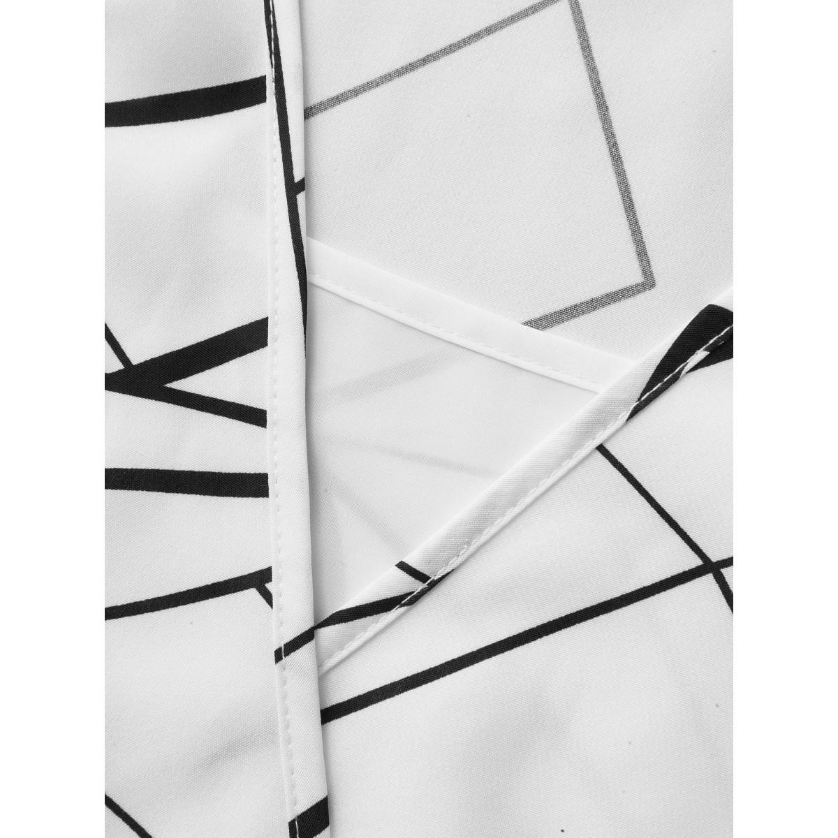 Plus Size Abstract Print Wrap Curvy Hem Tank Top Women Ivory Overlapping V-neck Work Tank Tops Camis BloomChic 18-20/2X Product Image