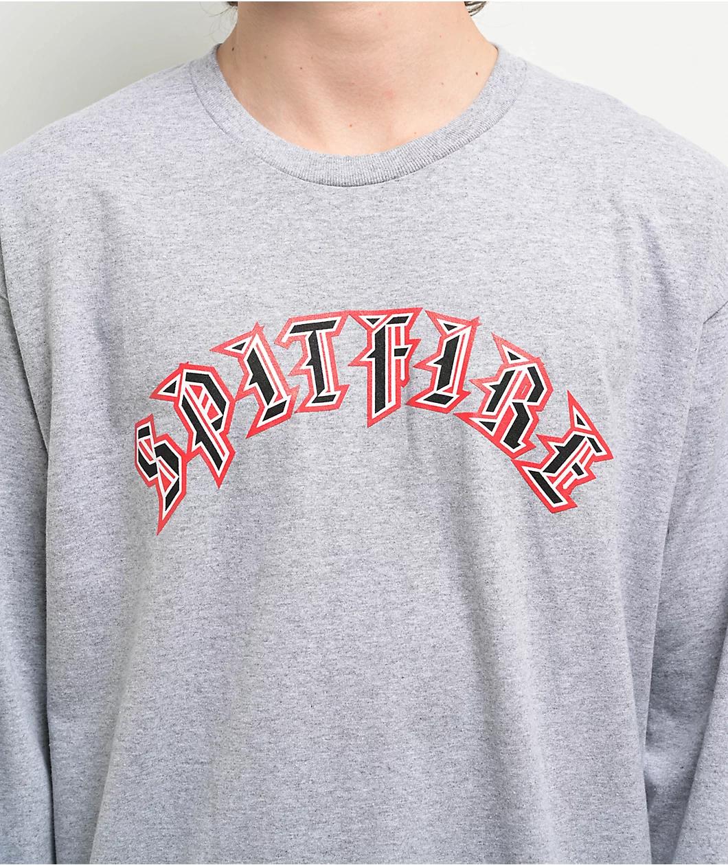 Spitfire Old E Bighead Grey Long Sleeve T-Shirt Product Image