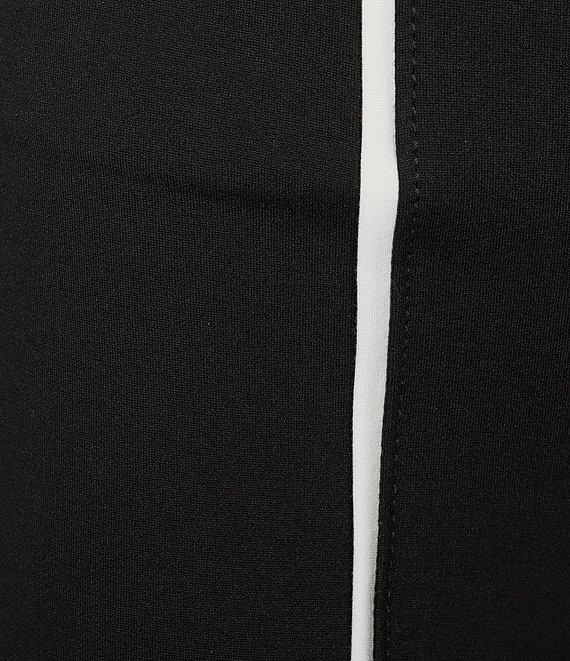 Slim Factor by Investments Ponte Knit No Waist Slim Straight Vertical Contrast Seam Pants Product Image