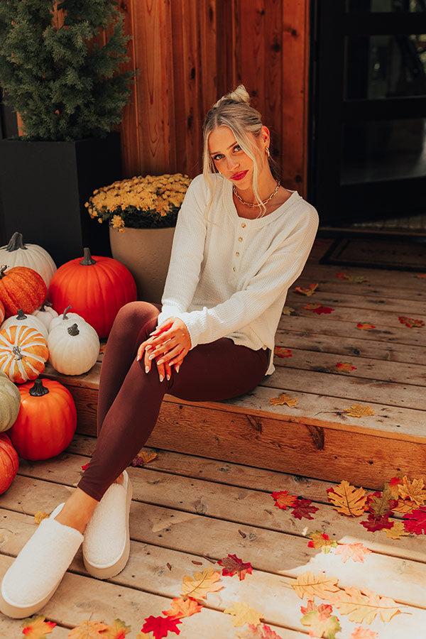 Cozy Moment Ribbed Tee in Ivory Product Image