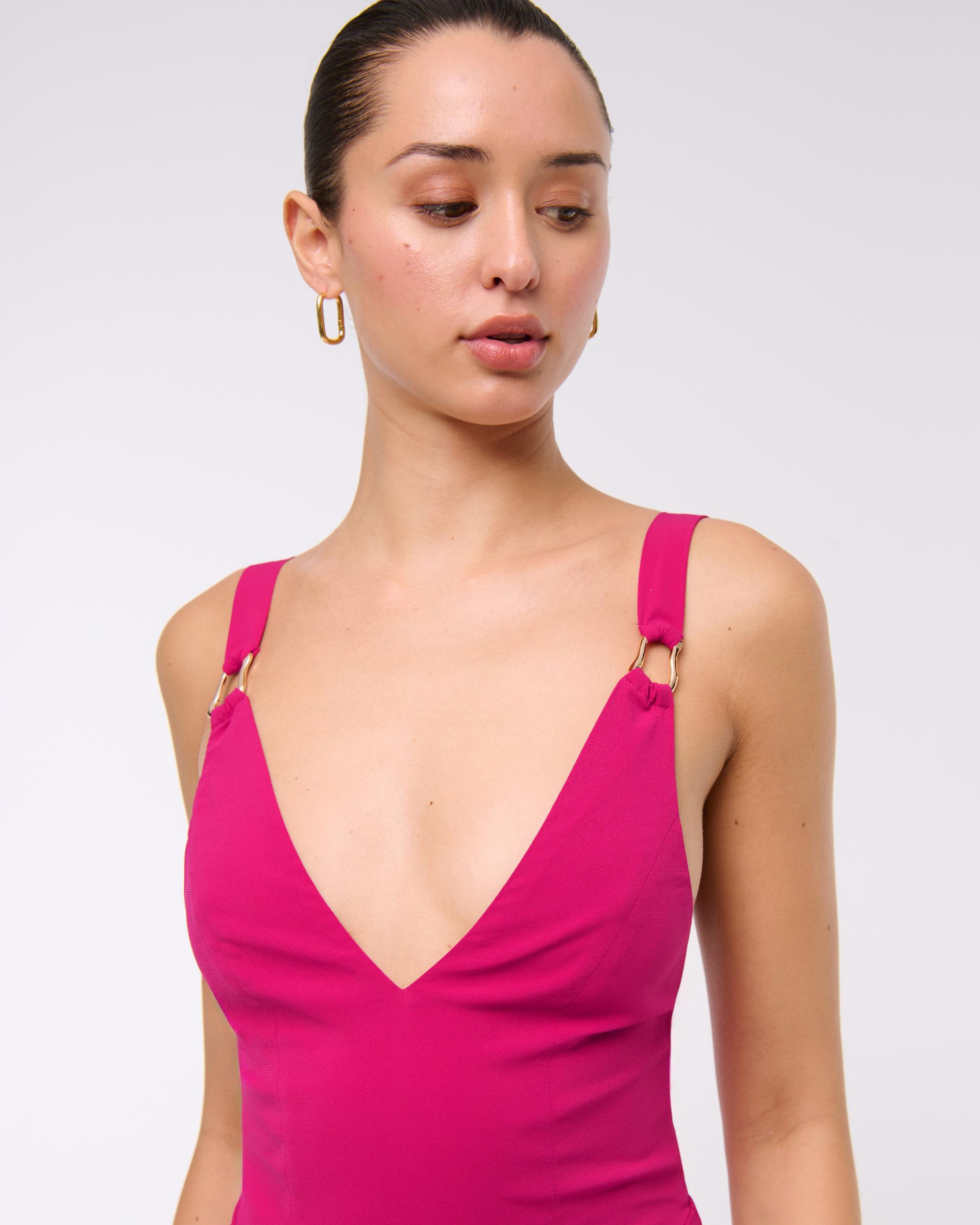 Dipped-Waist Hardware Maxi Dress Product Image