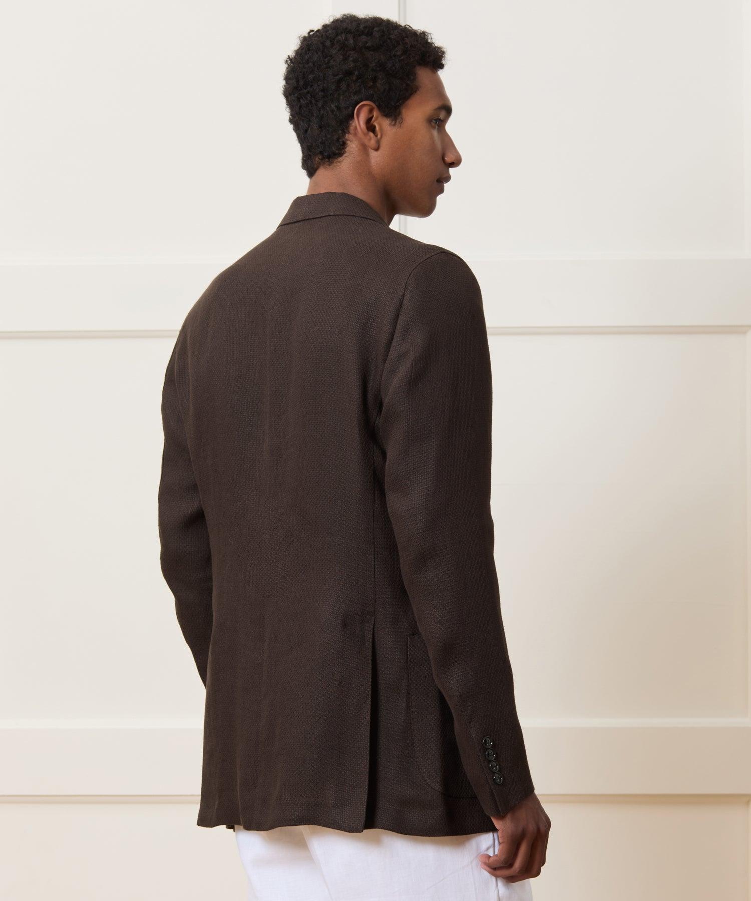 Italian Linen Basketweave Sport Coat in Dark Brown Product Image