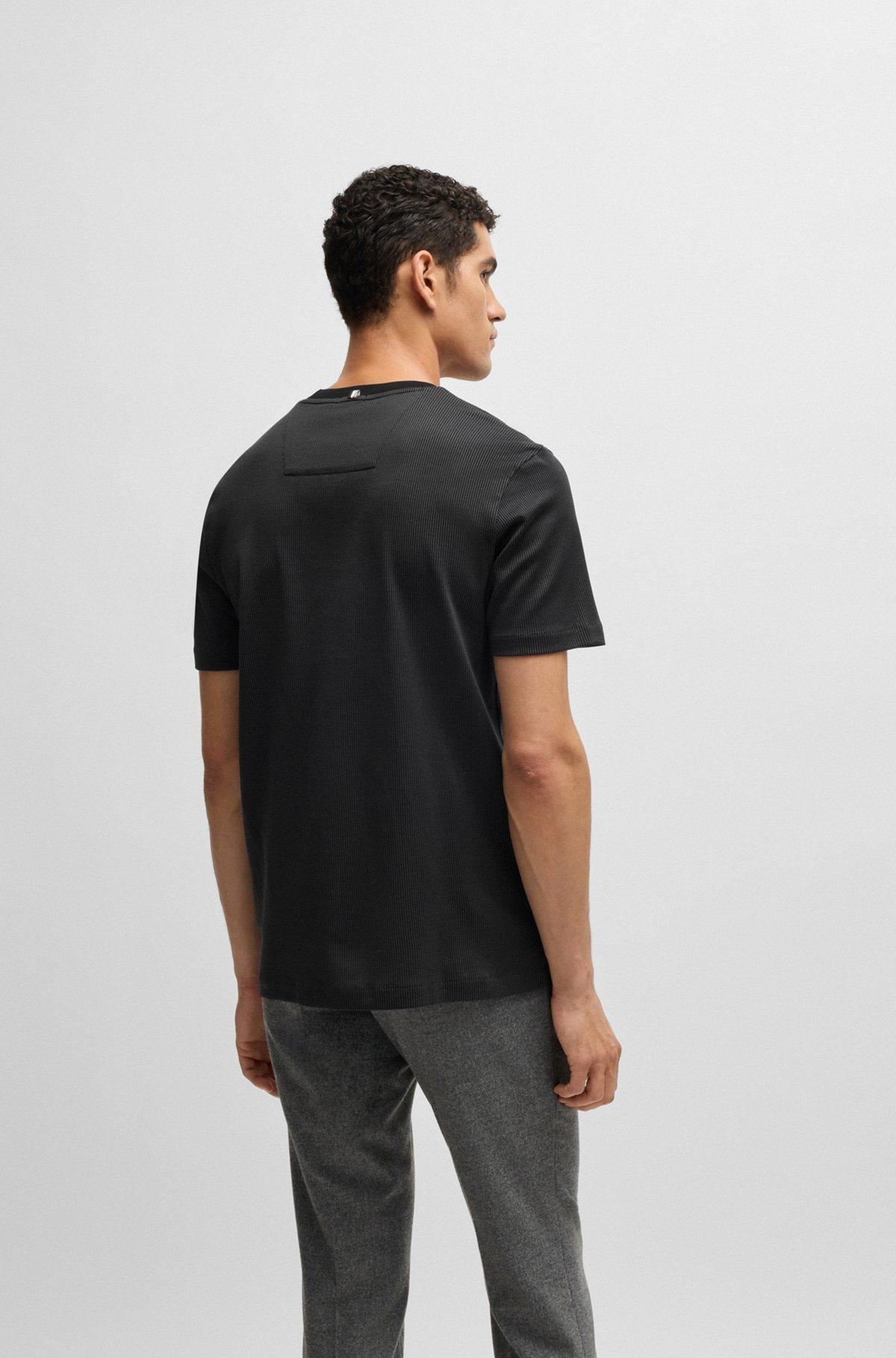 Regular-fit T-shirt in structured cotton Product Image