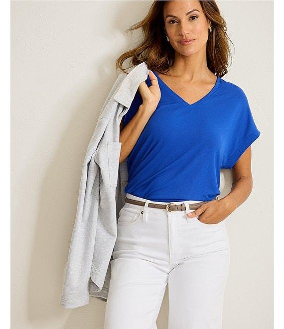 Tommy Bahama Kauai Solid Stretch Jersey V-Neck Short Sleeves Relaxed Fit T-Shirt Product Image