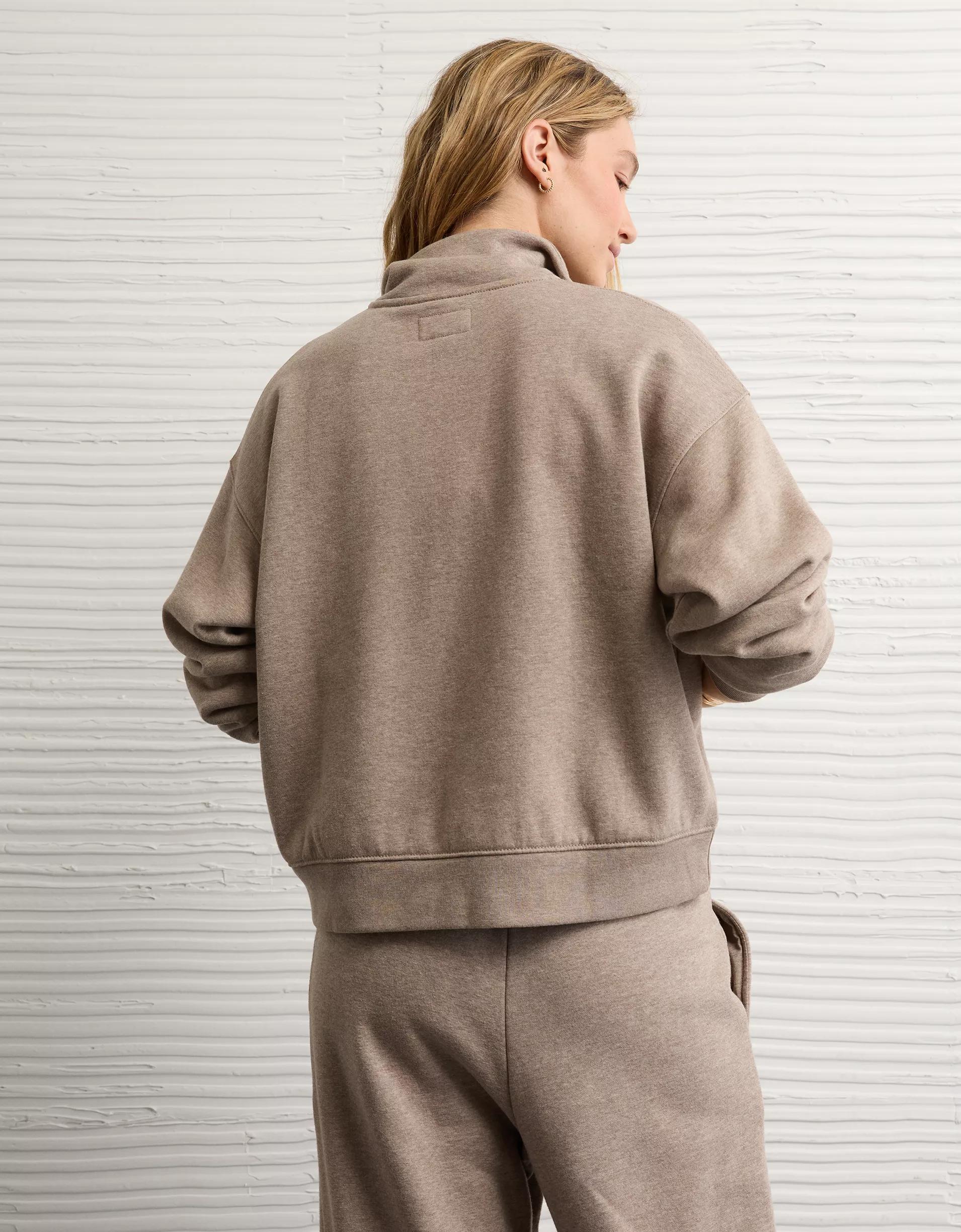 AE Everyday Luxe Quarter Zip Sweatshirt Product Image