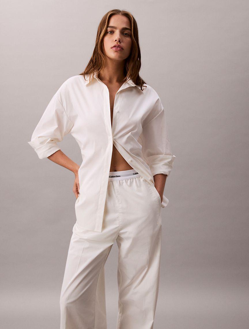 Cotton Poplin Logo Waistband Pants Product Image