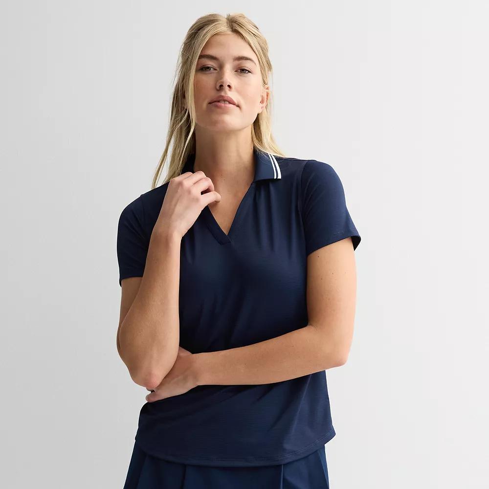 Womens Tek Gear Polo Tee with Piping, Womens Blue Romance Product Image