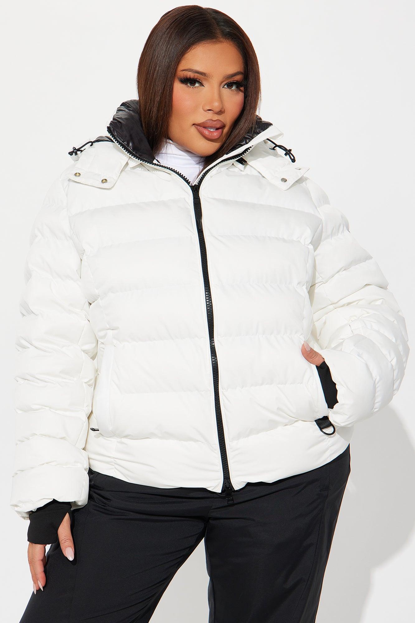 Grab My Skis Puffer Jacket - White Product Image