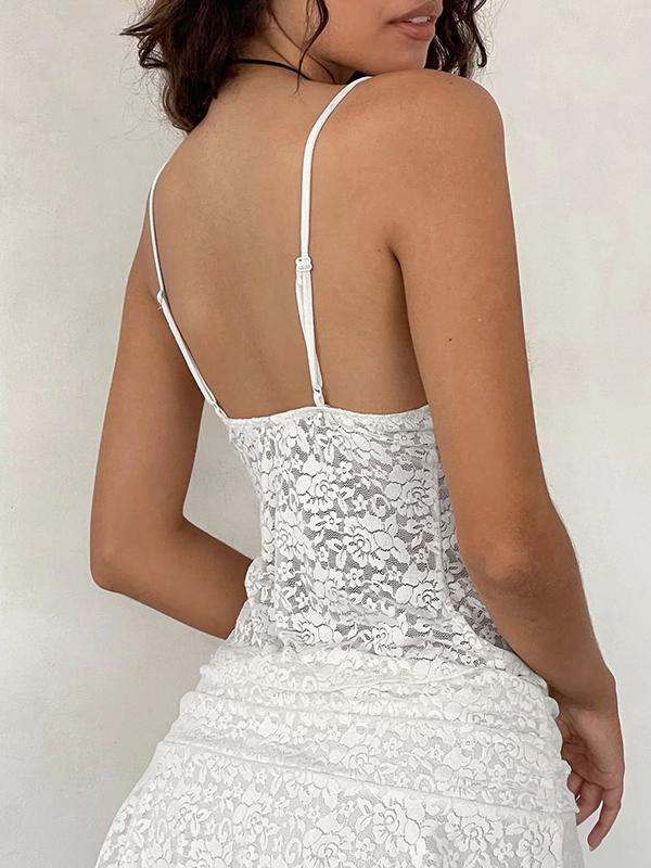 Lace Slit Hem Cami Top Product Image