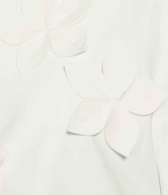 IC Collection Knit Lace Cut Floral Stand Collar 3/4 Sleeve Asymmetrical Jacket Product Image