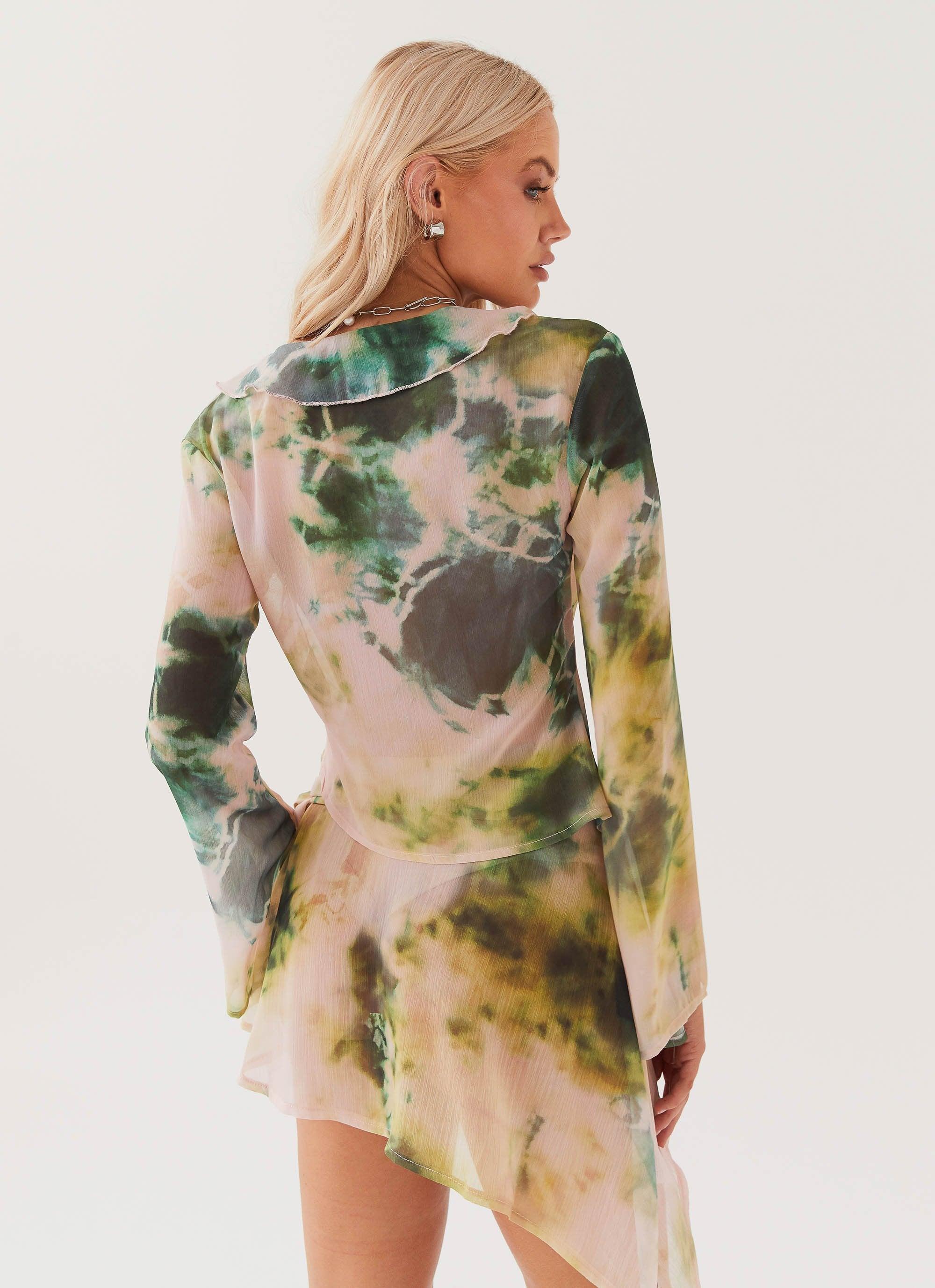 Sariah Tie Long Sleeve Top - Rainforest Product Image