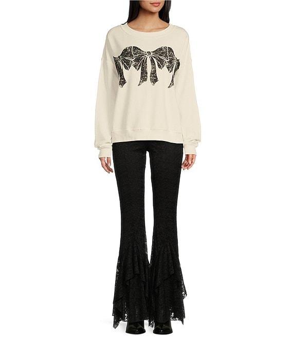 C&V Chelsea & Violet Bow Graphic Sweatshirt Product Image