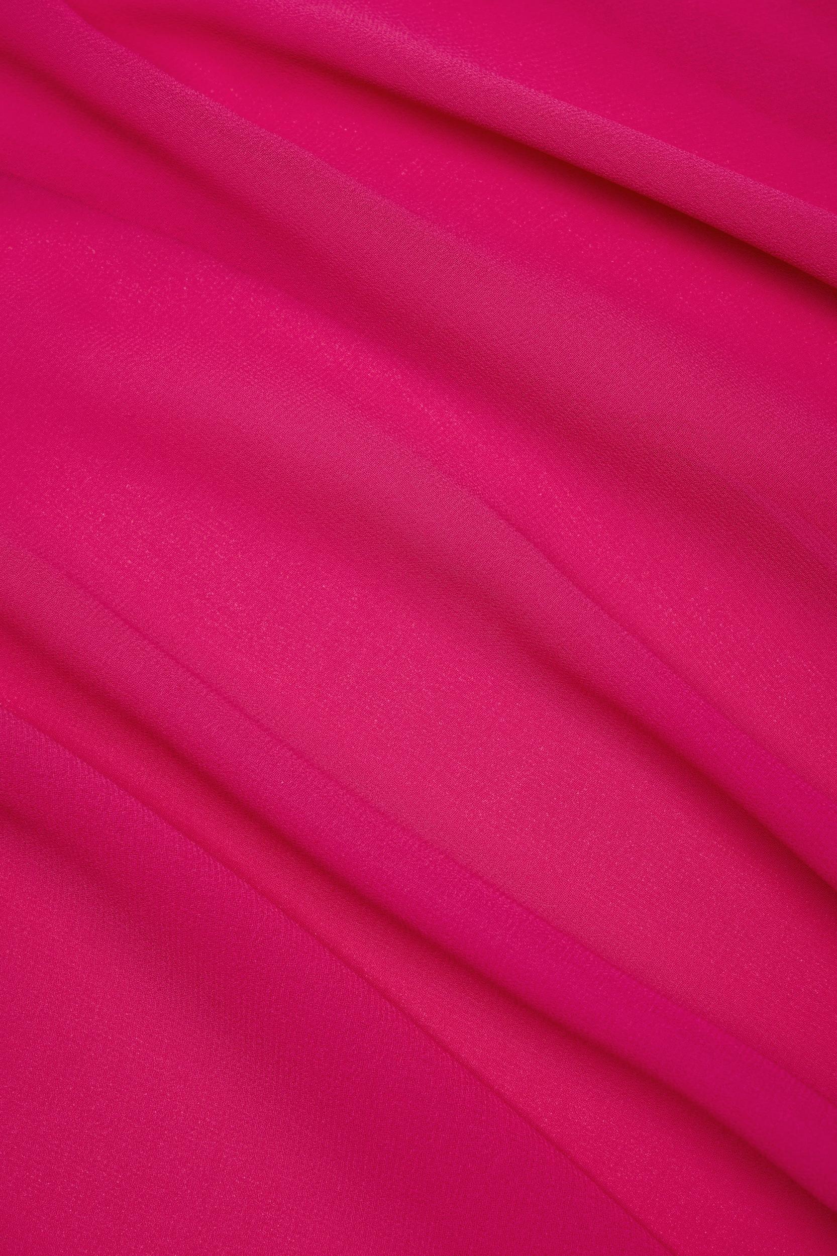 Cowl-Neck Mini Dress in Fuchsia Pink Product Image