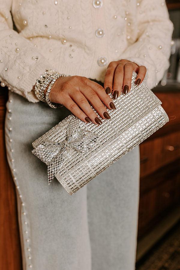Gala Ready Rhinestone Clutch in Silver Product Image