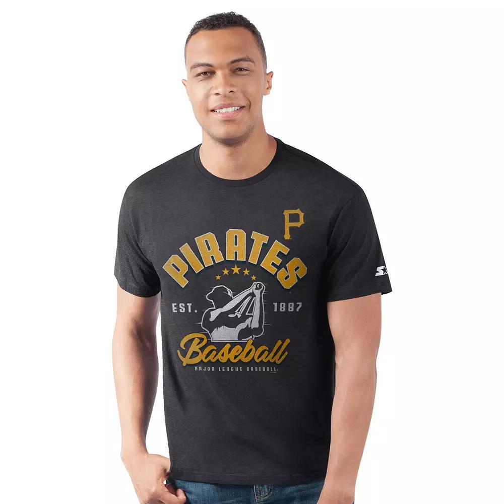 Men's Starter Heather Black Pittsburgh Pirates Prime Time Batter T-Shirt,  Product Image