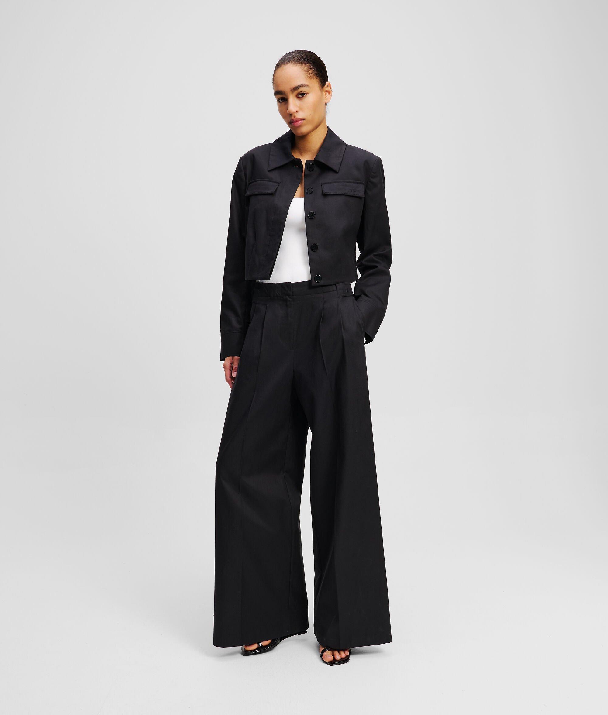 DOUBLE-PLEATED WIDE-LEG PANTS Product Image