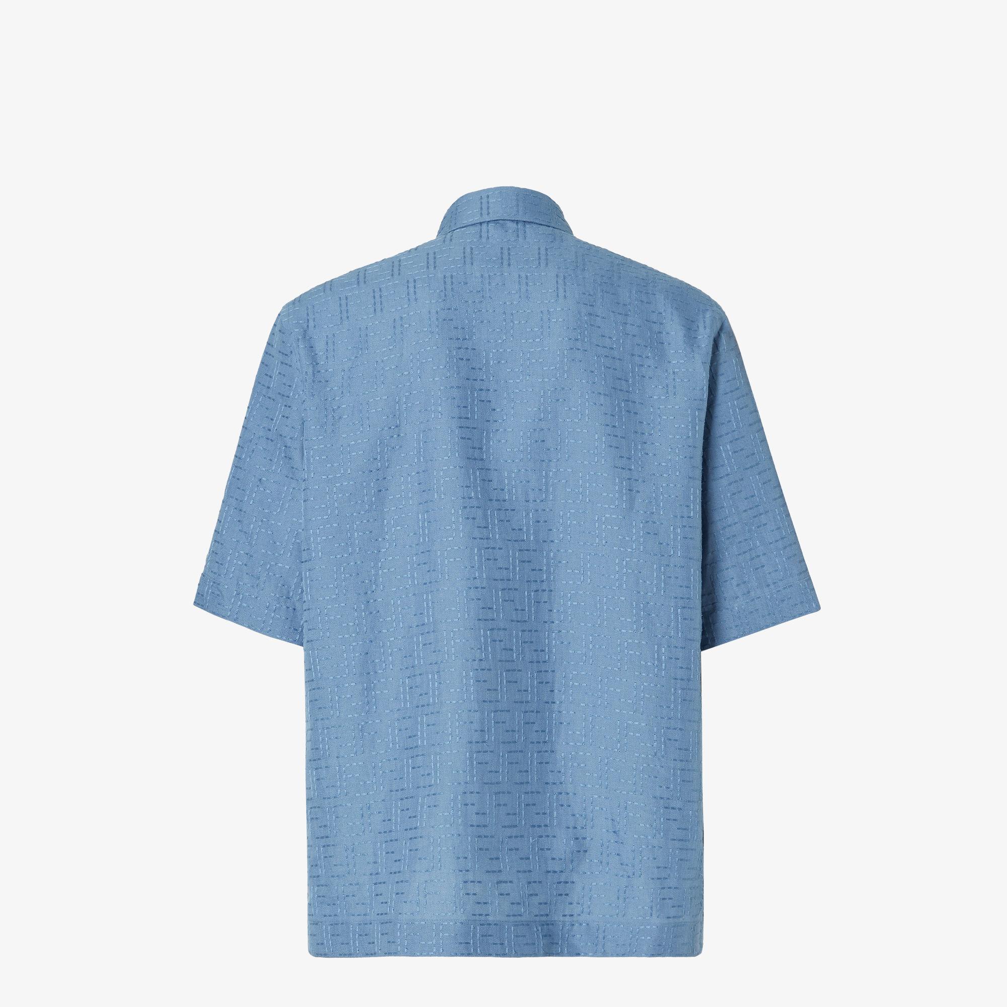 ShirtLight blue linen FF Jacquard shirt Product Image