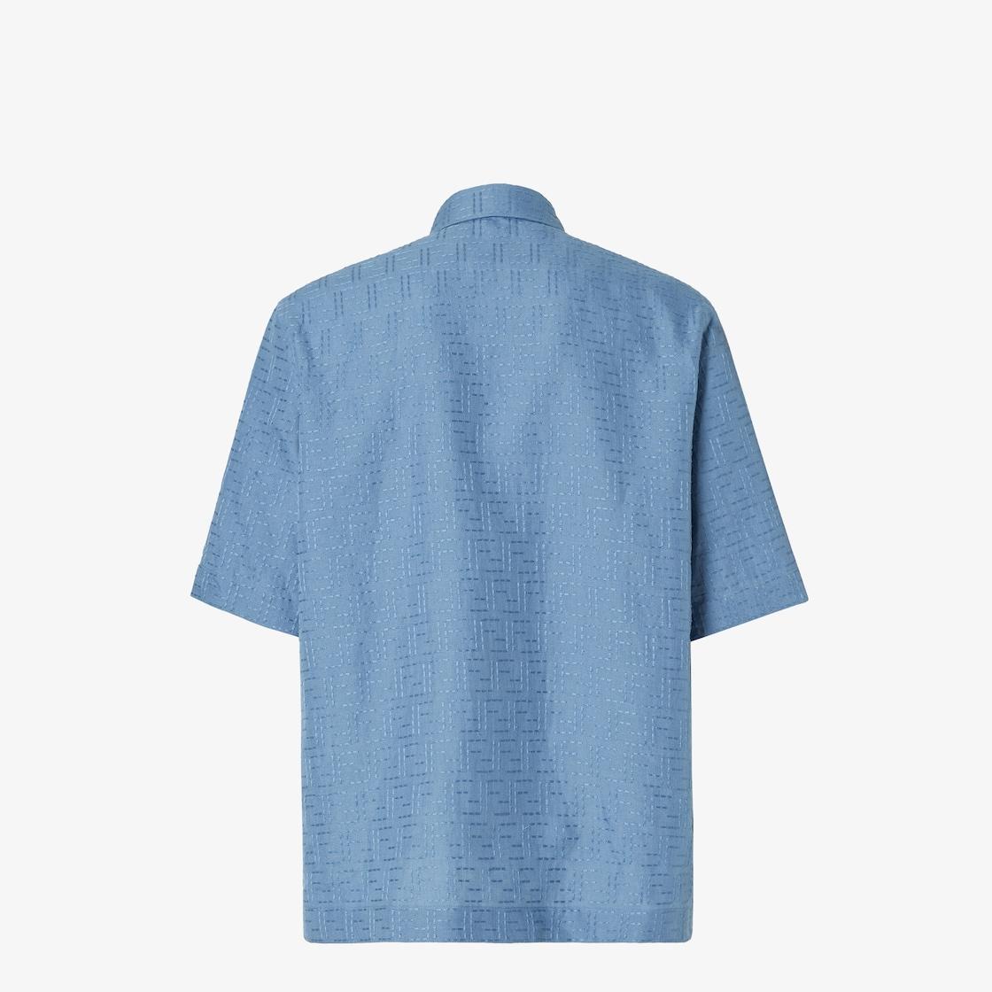 ShirtLight blue linen FF Jacquard shirt Product Image