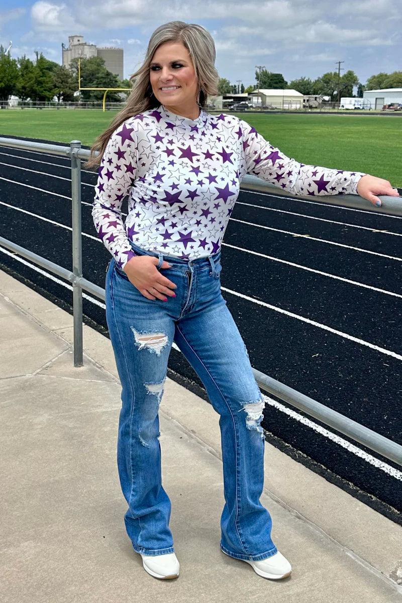 Sterling Kreek Go Team Go Purple Mesh Top Product Image