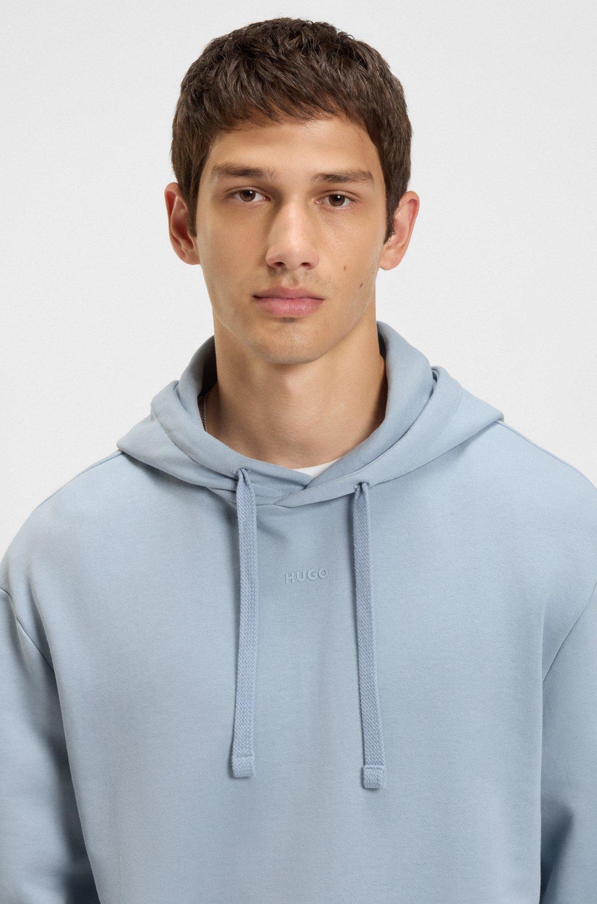 Cotton-terry relaxed-fit hoodie with logo print Product Image