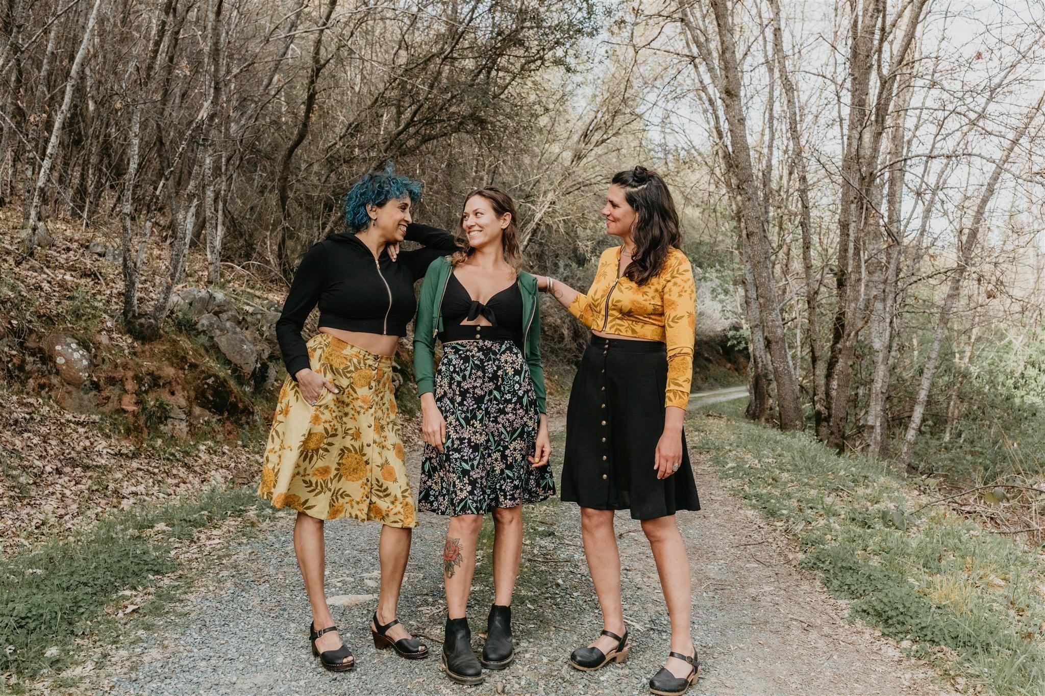 Bae Skirt in Black Herbal Challis Product Image