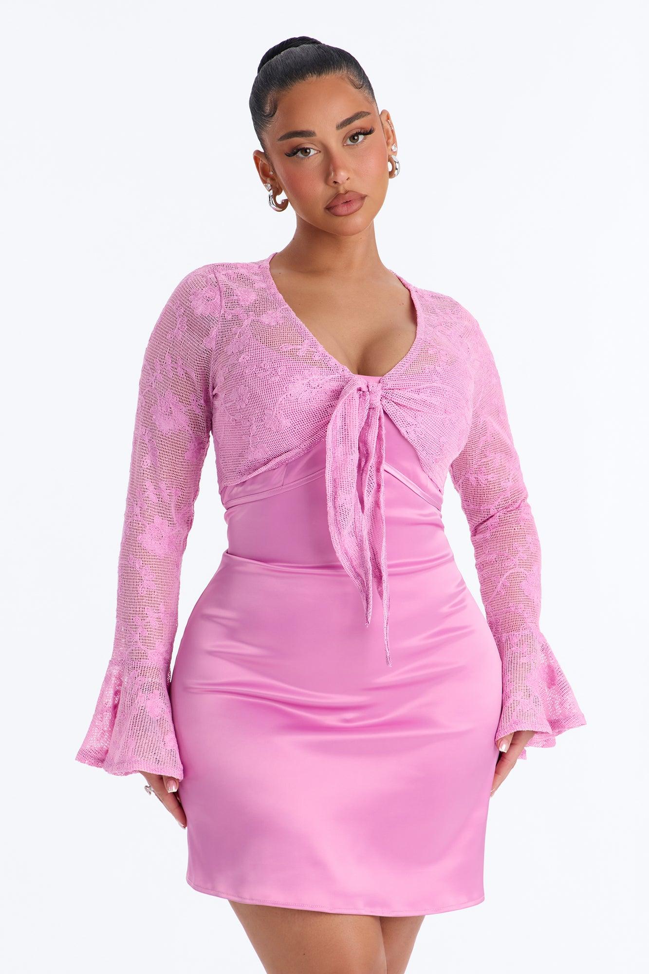 Wren Lace Mini Dress Set - Pink Female Product Image