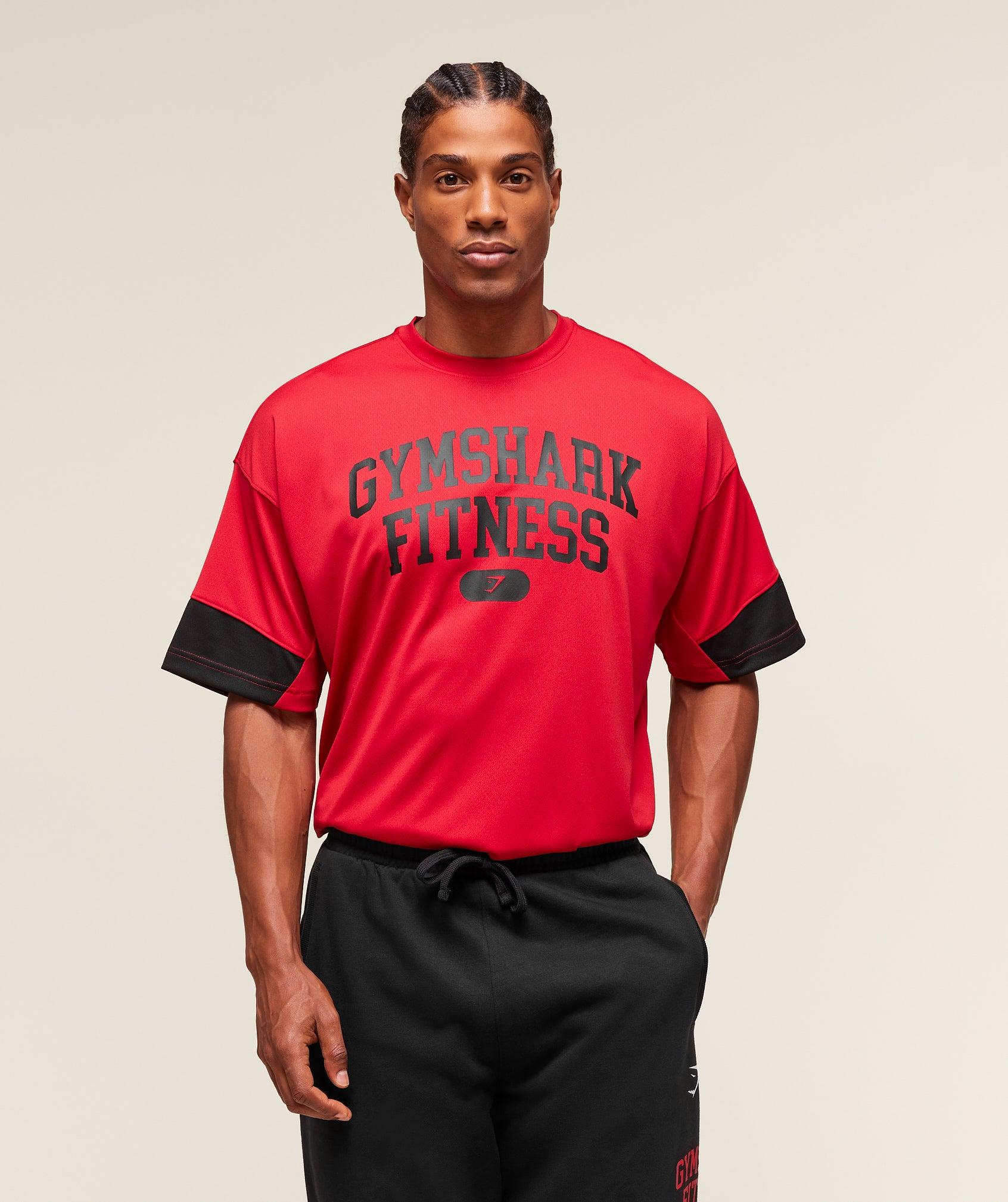 Gymshark Campus Oversized T-Shirt - Conditioning Red Male Product Image