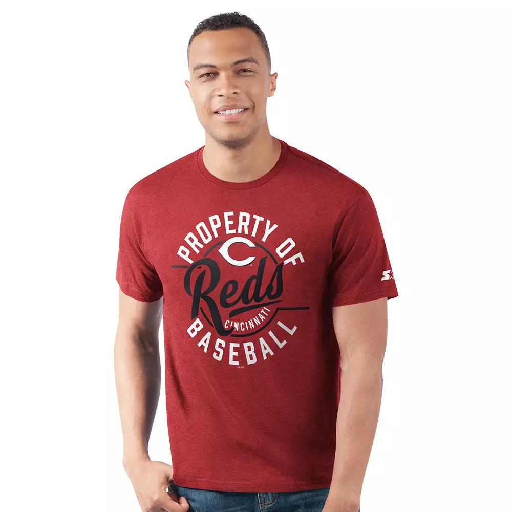 Men's Starter Red Cincinnati Reds Prime Time Property Of T-Shirt,  Product Image