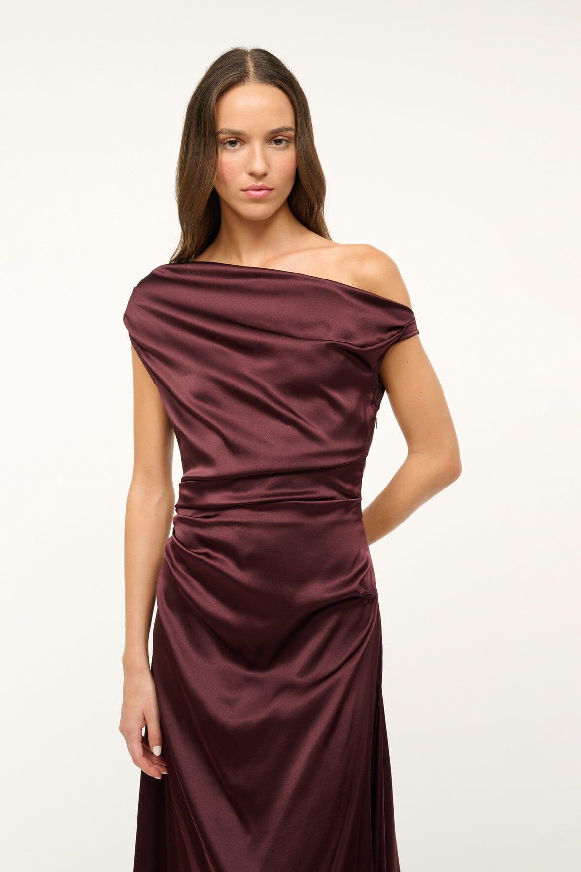 PHARE SILK DRESS | MERLOT Product Image