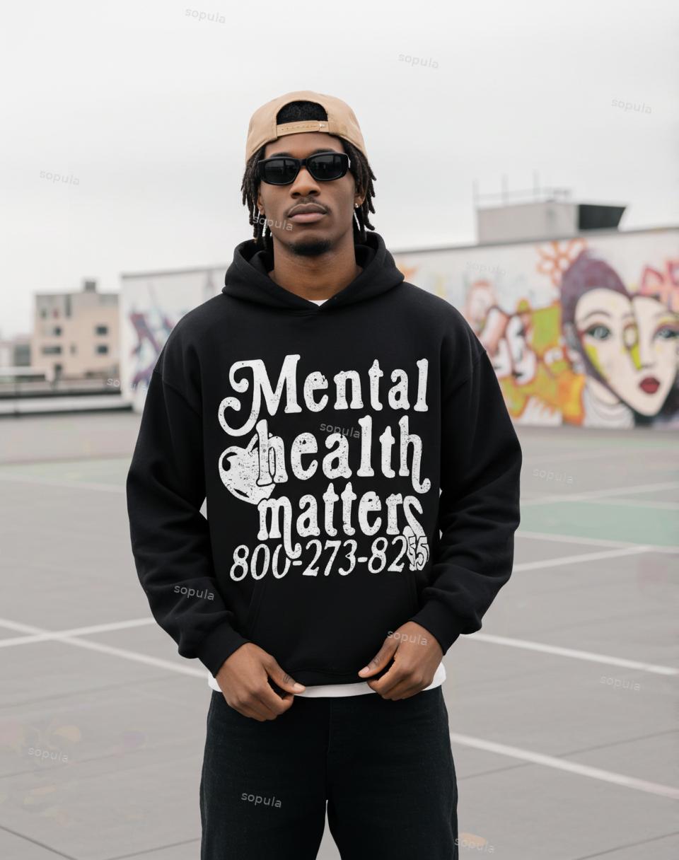 Men's Mental Health Matters Graphic Hoodie Product Image