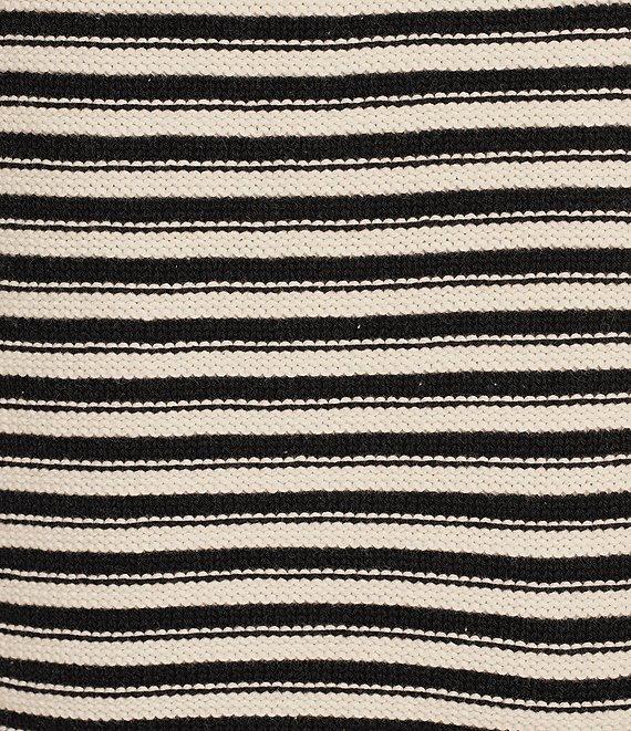 The Upside Boo Organic Cotton Striped Knit Oversized Crew Neck Long Sleeve Pullover Product Image