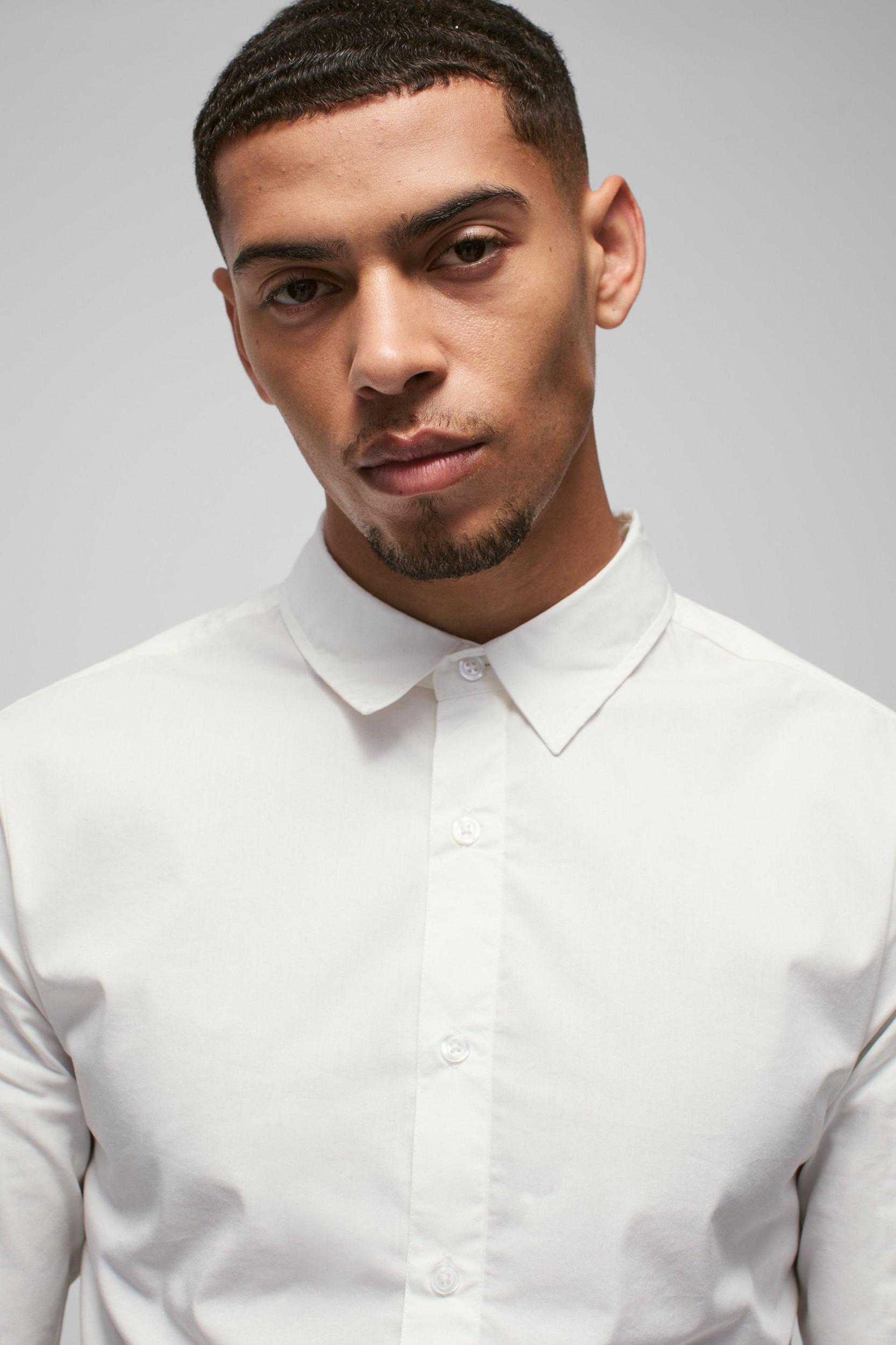 Long Sleeve Slim Shirt | boohooMAN USA Product Image