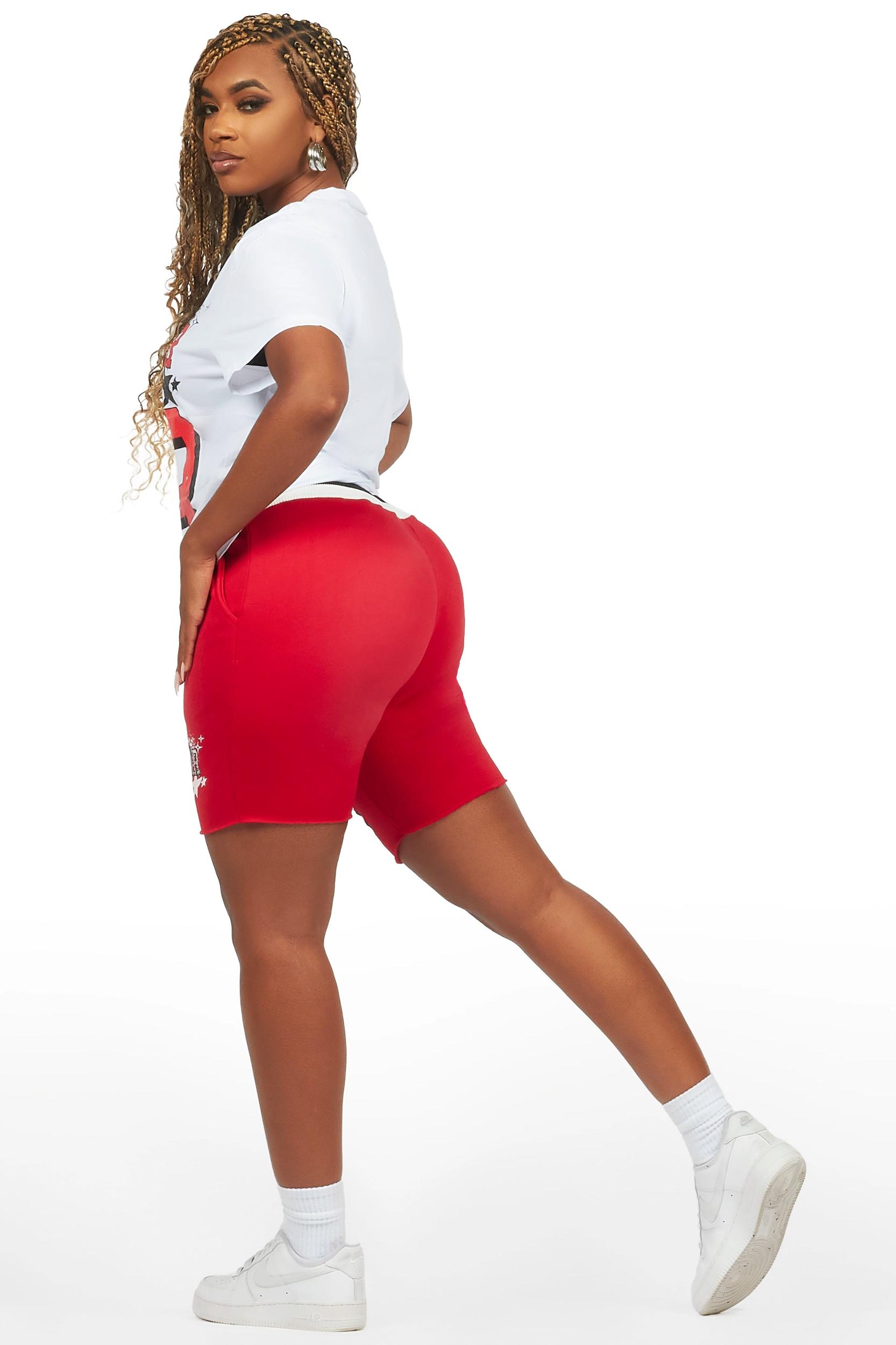 Carolina White/Red T-Shirt Short Set Female Product Image