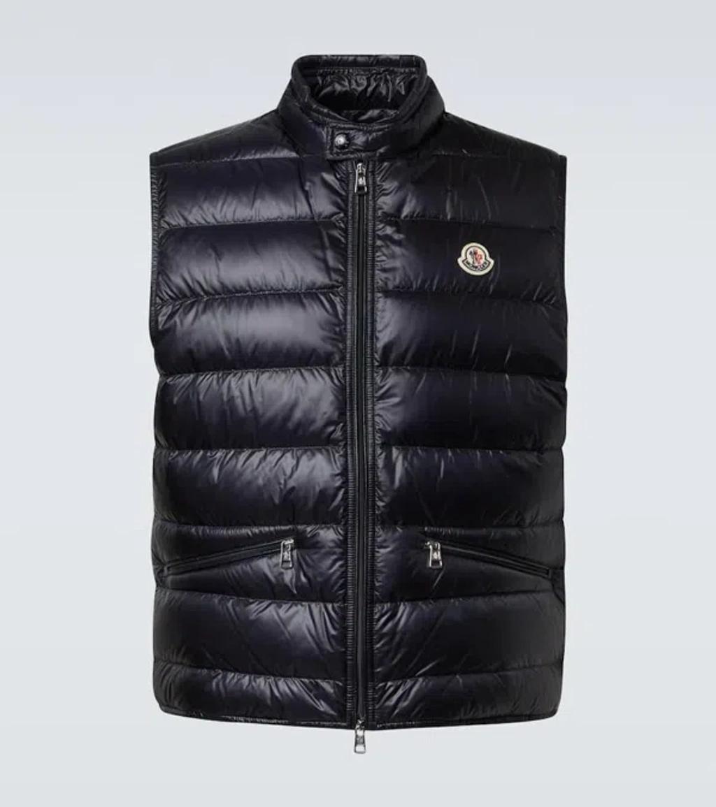 MONCLER High Collar Puffer Quilted Sleeveless Jacket In Black Product Image