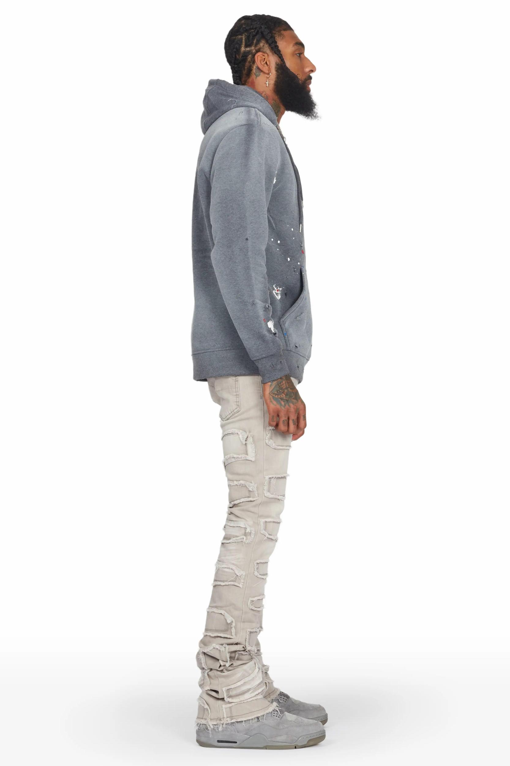 Hallie Grey Wash Super Stacked Flare Jean Male Product Image