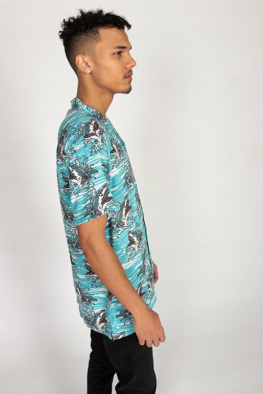 Shark Attack Button Up Shirt Product Image