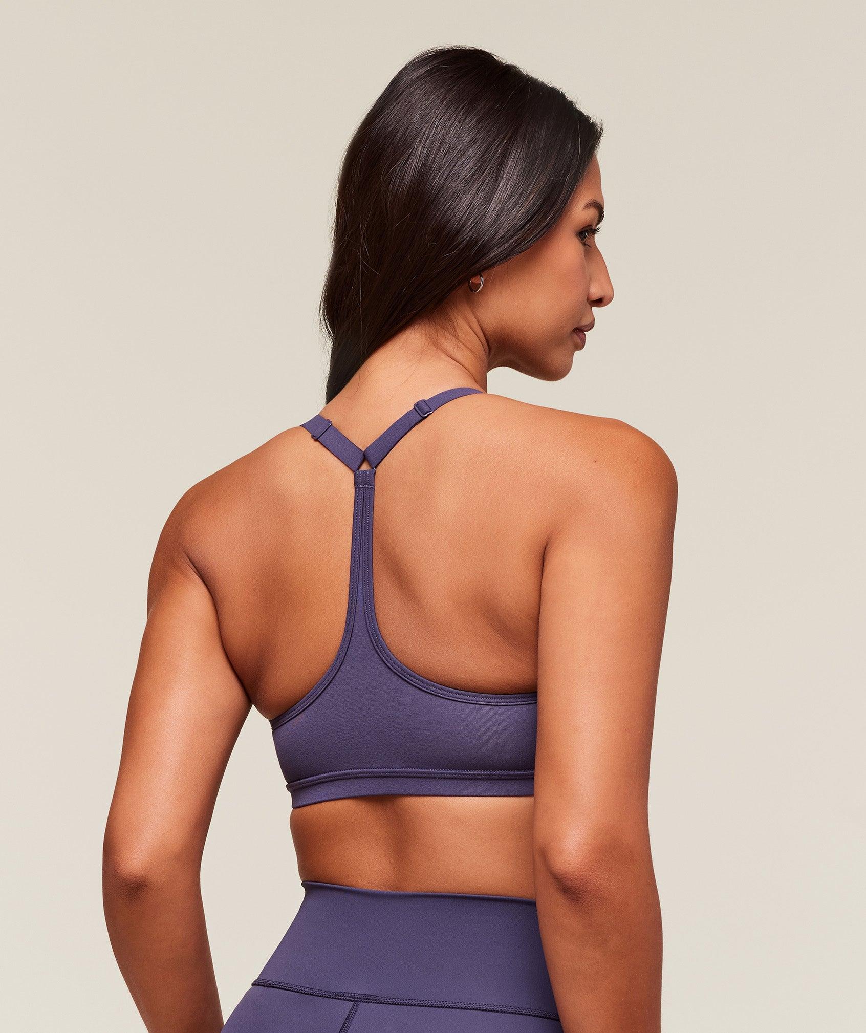 Gymshark Cotton Racerback Sports Bra - Weighted Purple Female Product Image