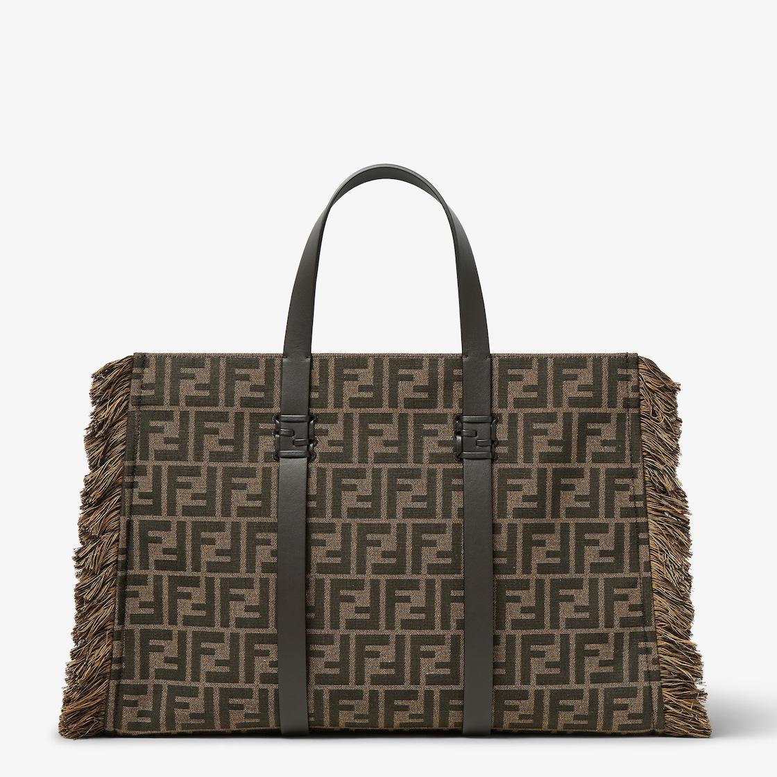 Summer ToteBrown FF jacquard fabric bag Product Image