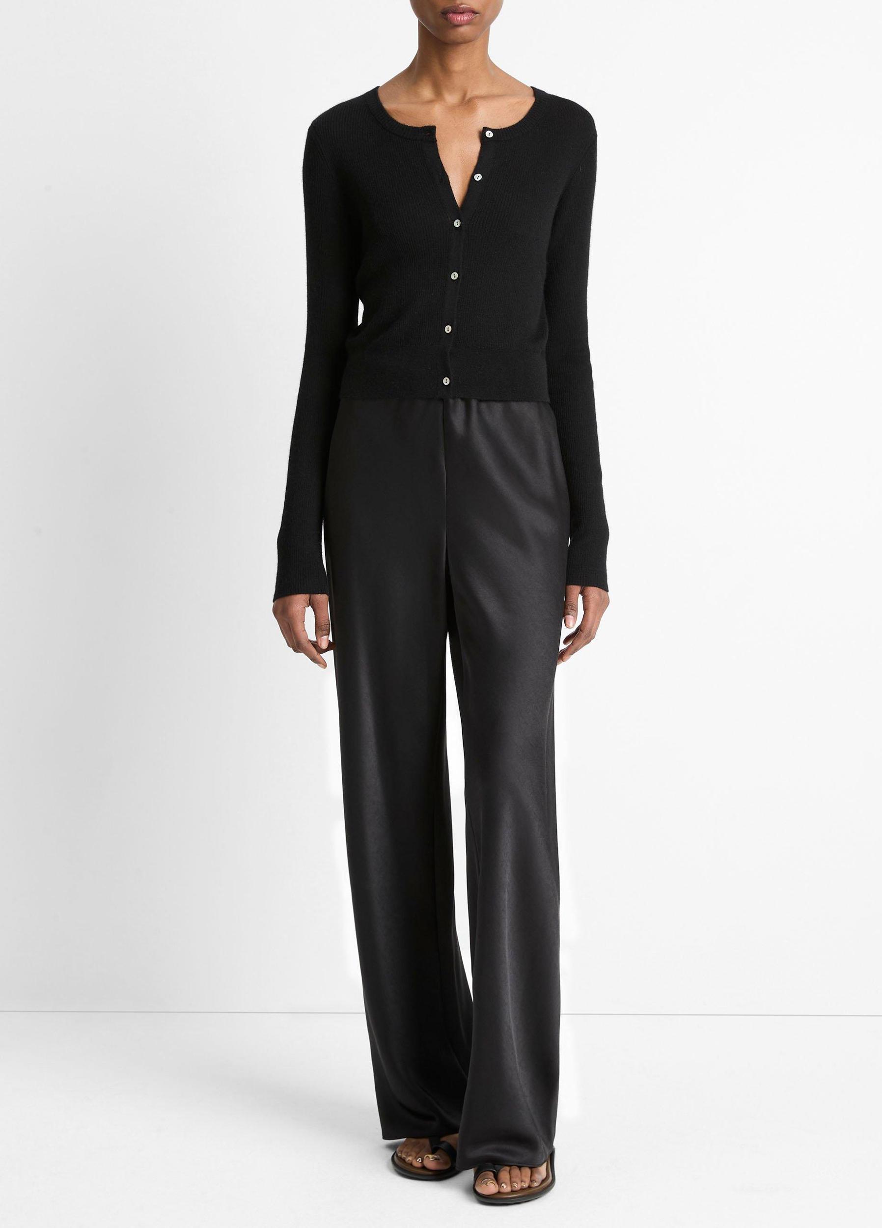 Ribbed Cashmere-Silk Slim Cardigan Product Image