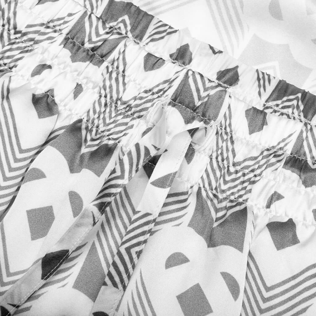 Gradient Heart Monogram Drawstring Shorts - Grey Male Product Image