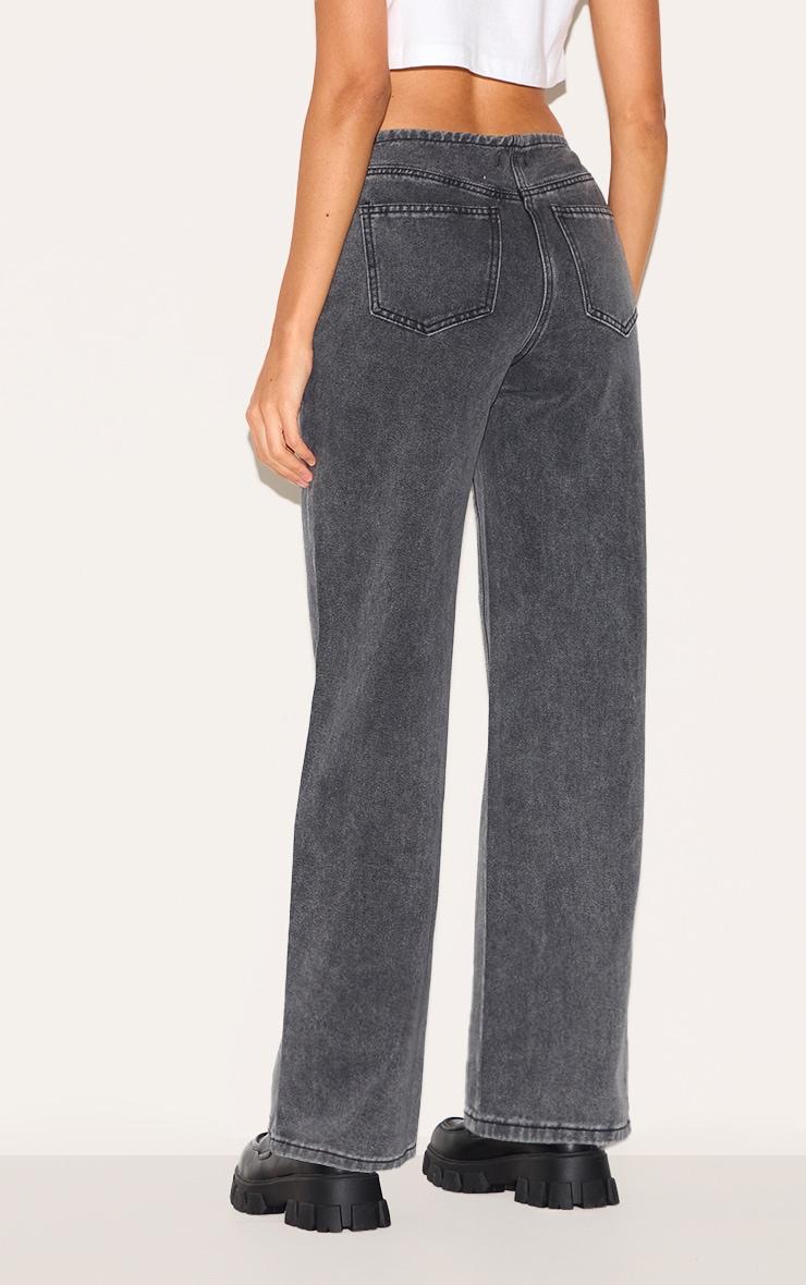 Washed Grey Low Rise No Waistband Straight Leg Product Image