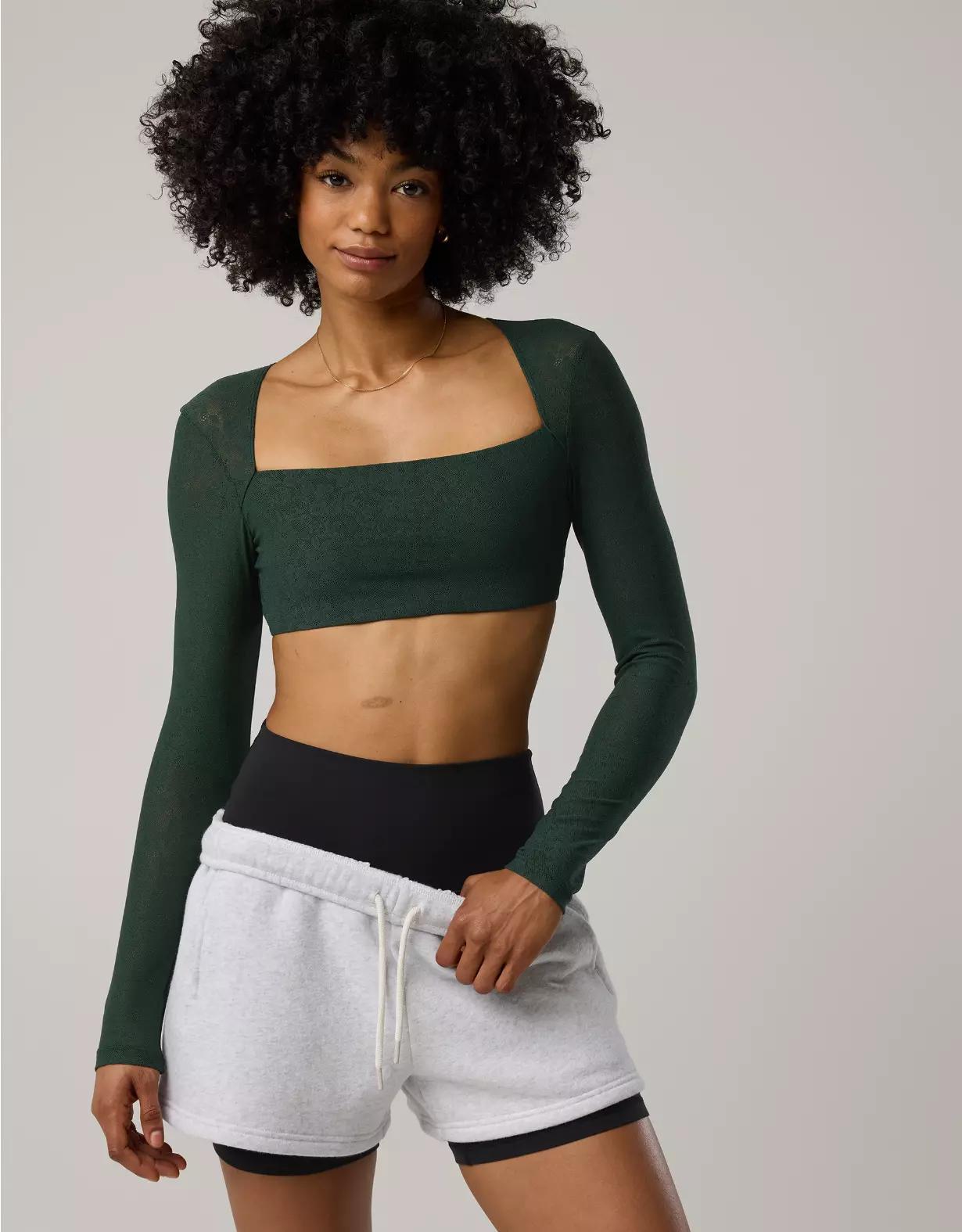 OFFLINE By Aerie Real Me Lace Long Sleeve Bra Top Product Image