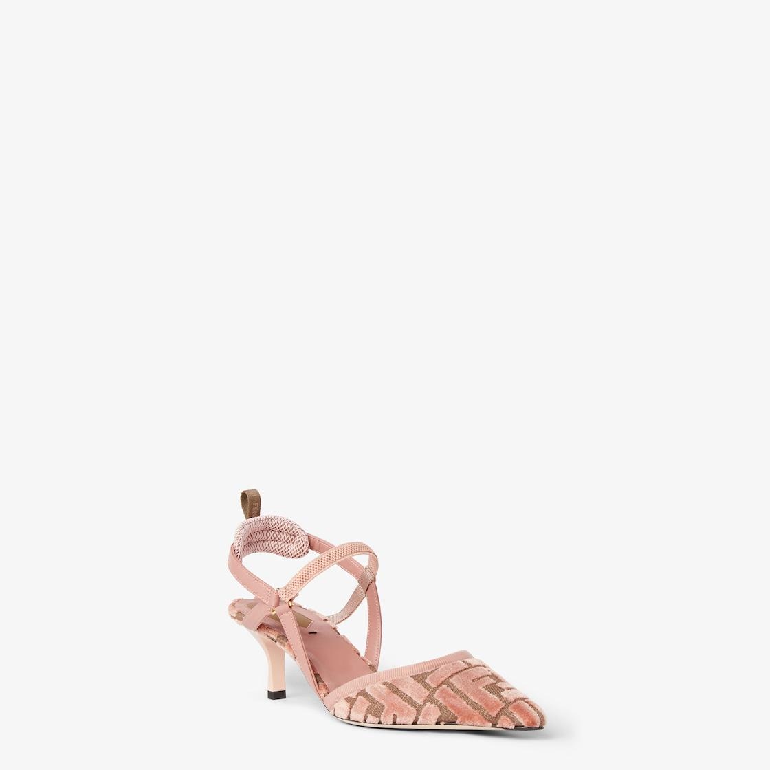 Colibrì LiteMedium-heeled slingbacks in pink FF fabric Product Image