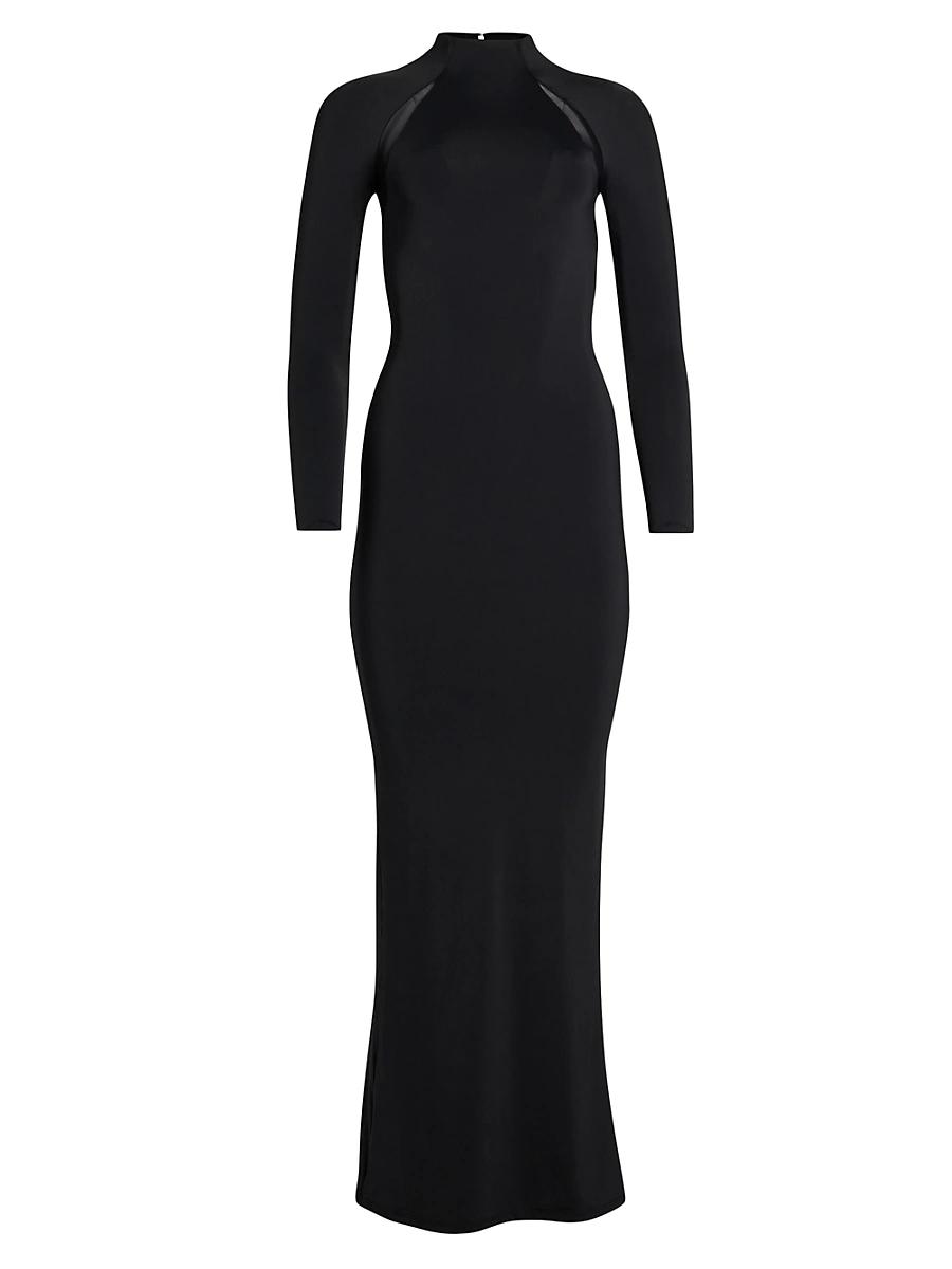 Womens Krystal Maxi Dress with Mesh Paneling Product Image