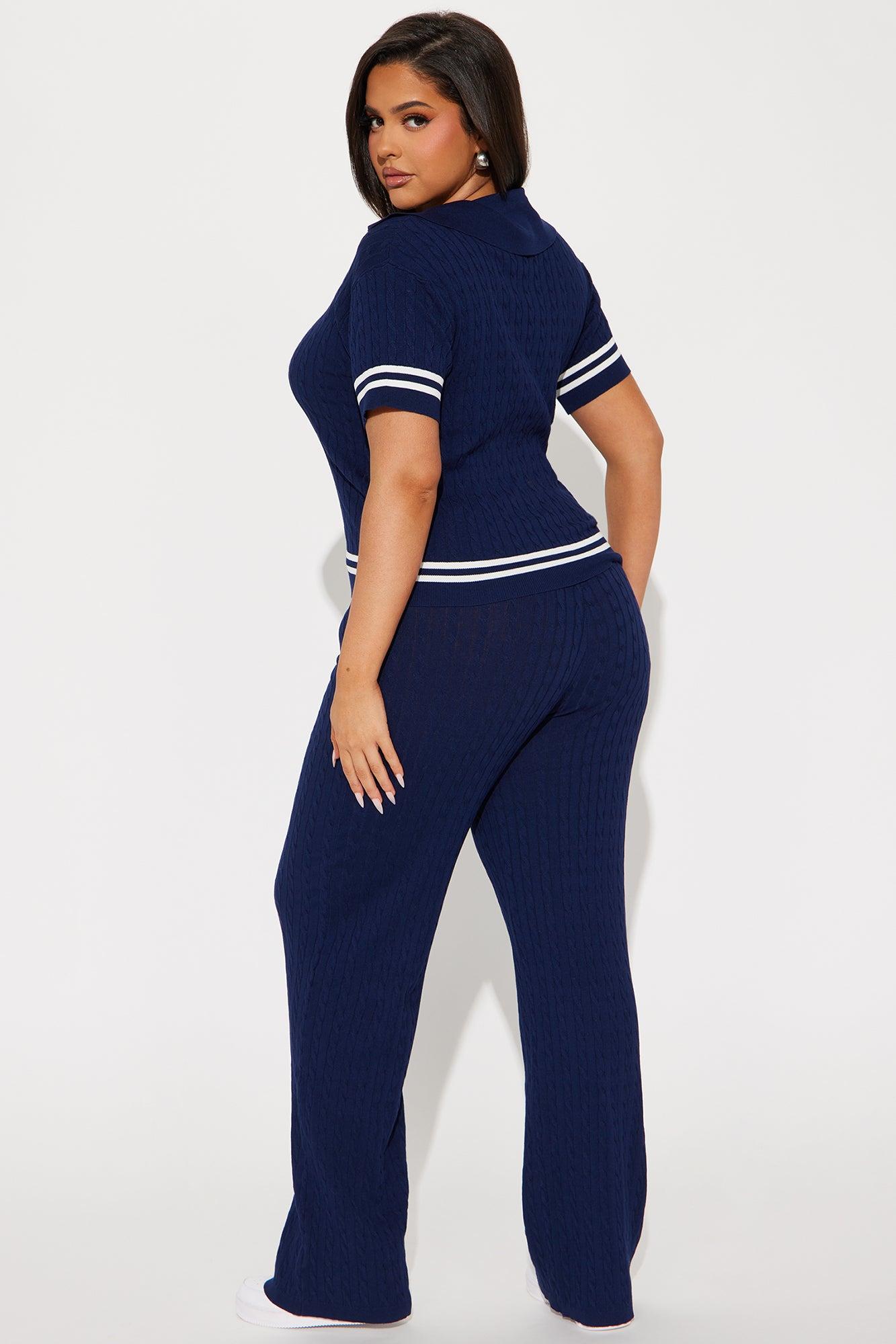 By The Books Sweater Pant Set - Navy Product Image