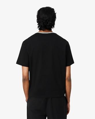 Men's Regular Fit Ribbed Collar Cotton T-Shirt Product Image