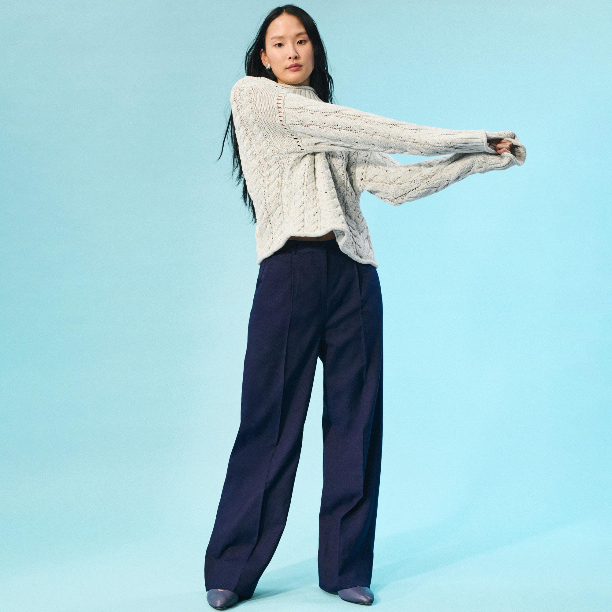 Essential wide-leg pant in Gramercy linen blend Product Image